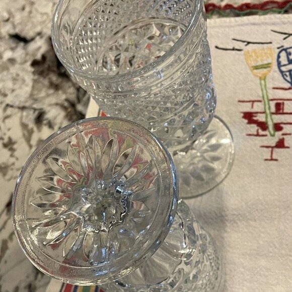 Set of 2 Anchor Hocking WEXFORD Wine Goblet Glasses 6 1/2" Tall 6.5" Vintage MCM - Picture 4 of 4